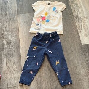 Carters Cute Balloon Top and Animal Print Leggings Set